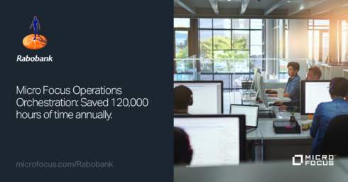 angelina5406's tweet image. The ROI from #ITProcessAutomation @Rabobank was 120,000 hours, and since they are automating more and more infrastructure processes with @MicroFocus Operations Orchestration the #ROI just keeps going up. bit.ly/33uQPiH #MyCompany
