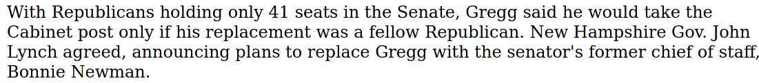 Wait what? He just gave a news conference about how excited he was. WTf right? Well theres this.Hmm, near democratic super majority in the senate...God that feels like 100 years ago.