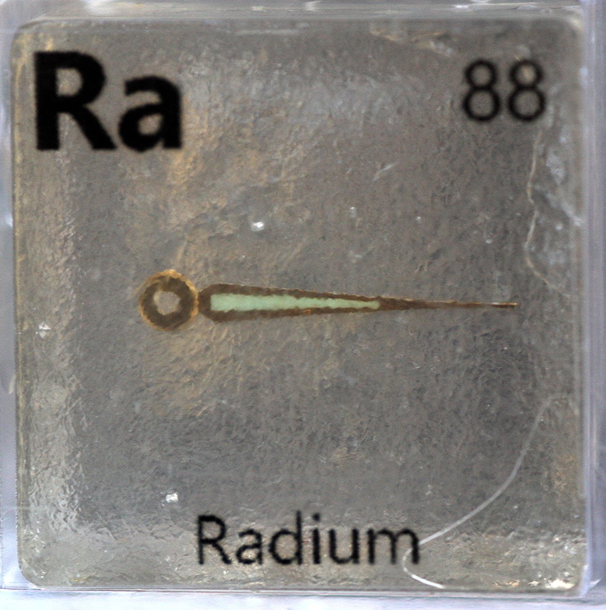 Radium  #elementphotos. Radioactive Ra salts are used (rarely nowadays) in luminescent paints for things like watch hands and dials.