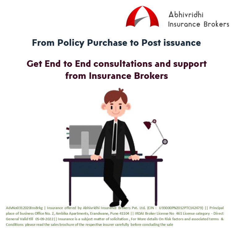 Insurance Brokers always supports the Policyholder/customer from 
🗒Policy Purchase to the ✅ issuance and after 🗒issuing the policy. 

#BrokersHaiToSahiHai #AbhivridhiInsuranceBrokers #OnlineInsurance #Insurance #InsuranceChoices #Insurtech