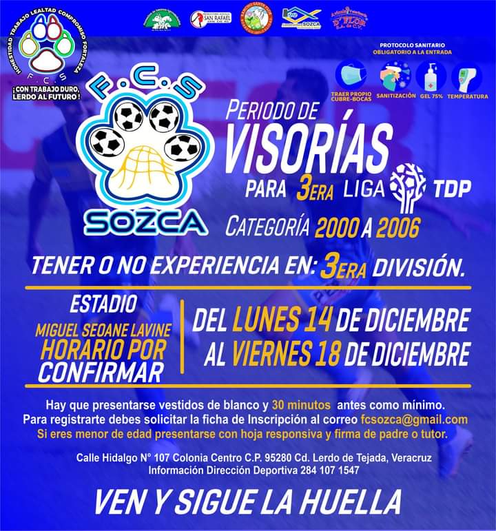 Visorias Sozca de Diciembre Estamos listos para #SeguirLaHuella