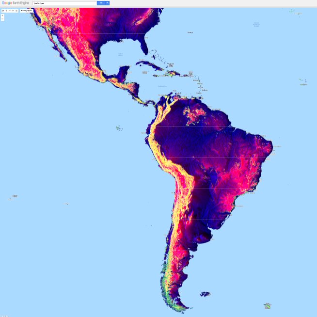 wallyeoreo's tweet image. Gosto de tirar onda de artista.

Brincando com #SRTM no #EarthEngine 

R - elevation
G - slope
B - aspect