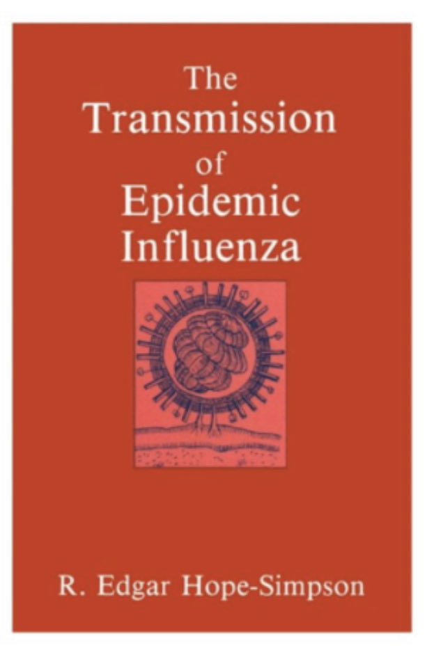 He published this book which questioned the theory of person-to-person transmission being enough to explain the simultaneous appearance of influenza in places far apart.