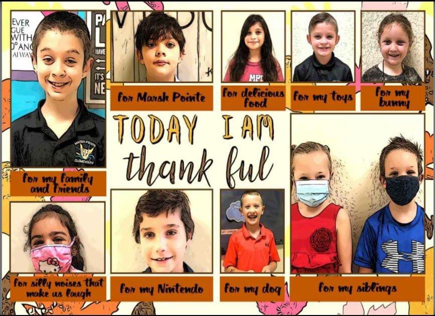 Have you created a thanksgiving spread in your yearbook yet? If you don't want to focus on the difference between this holiday and last year, why not do a spread like Marsh Pointe Elementary did? Despite this being a hard year, there is so much still to be thankful for!