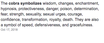 2. a blue green star ... not much to add there3. two hearts pierced with an arrow (falling in love - cupid anyone?) - behind that a cobra (could stand for wisdom, sexuality, transformation or danger and poison - snake, in general, can mean betrayal and Satan)