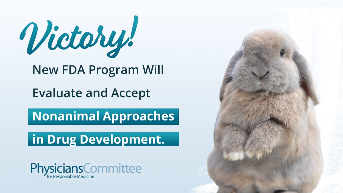 For the past five years, the Physicians Committee maintained a laser-like focus on ending animal tests in drug development. That hard work has paid off. Kudos to <a href="/US_FDA/">U.S. FDA</a> for taking this monumental step! pcrm.org/news/good-scie…