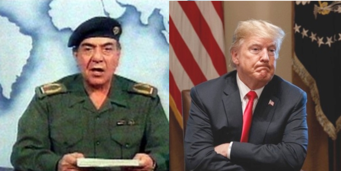 tomiahonen's tweet photo. @realDonaldTrump Saddam Hussein's propaganda minister Baghdad Bob aka Comical Ali was the world's most notorious liar. He never passed 5,000 lies

Donald Trump now holds the world record for most lies told into the public domain at an enormous 23,000 lies and counting

#BiggestLoserTrump https://t.co/RvheyT4Wj0