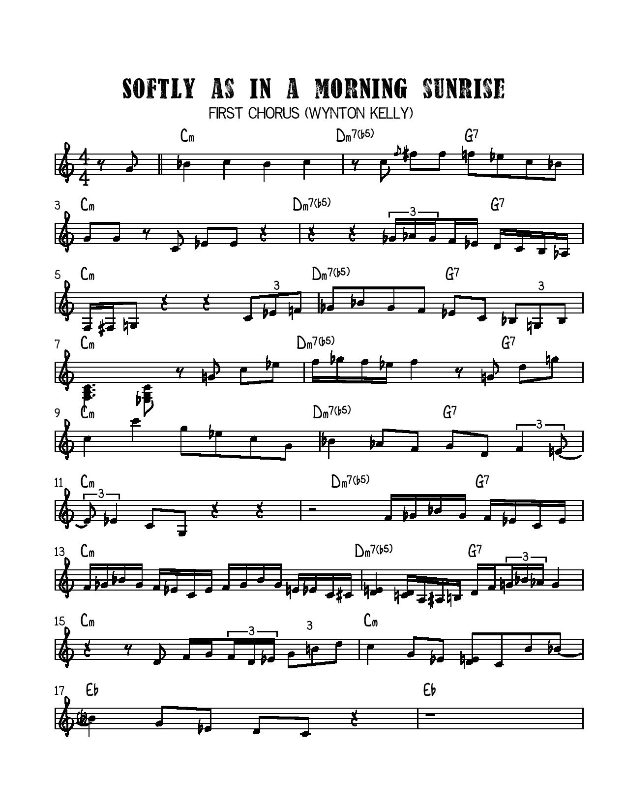 Happy birthday Wynton Kelly. Here\s a chorus from \"Softly As In a Morning Sunrise\" (Kelly Blue). 