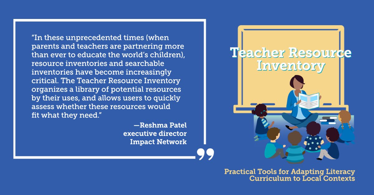 CEInnovations's tweet photo. We're delighted to launch the Teacher Resource Inventory—tools &amp; guidance for adapting #literacy curriculum to diverse cultural &amp; classroom contexts. Created by a community of practice supported by CEI &amp; @pearson’s #ProjectLiteracy. #CEILiteracyTools

➡️ https://t.co/0hzRUIaq5R https://t.co/64Ic8l9r1i