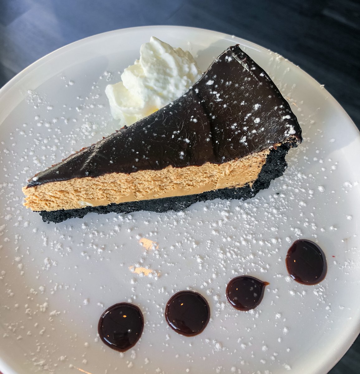 MerchantsRhouse's tweet photo. A much needed mid-week treat! Mud Pie with cappuccino mousse, chocolate fudge, chocolate graham cookie crust.😍🍫 #merchantsriverhouse https://t.co/HUEFdC0Nzn