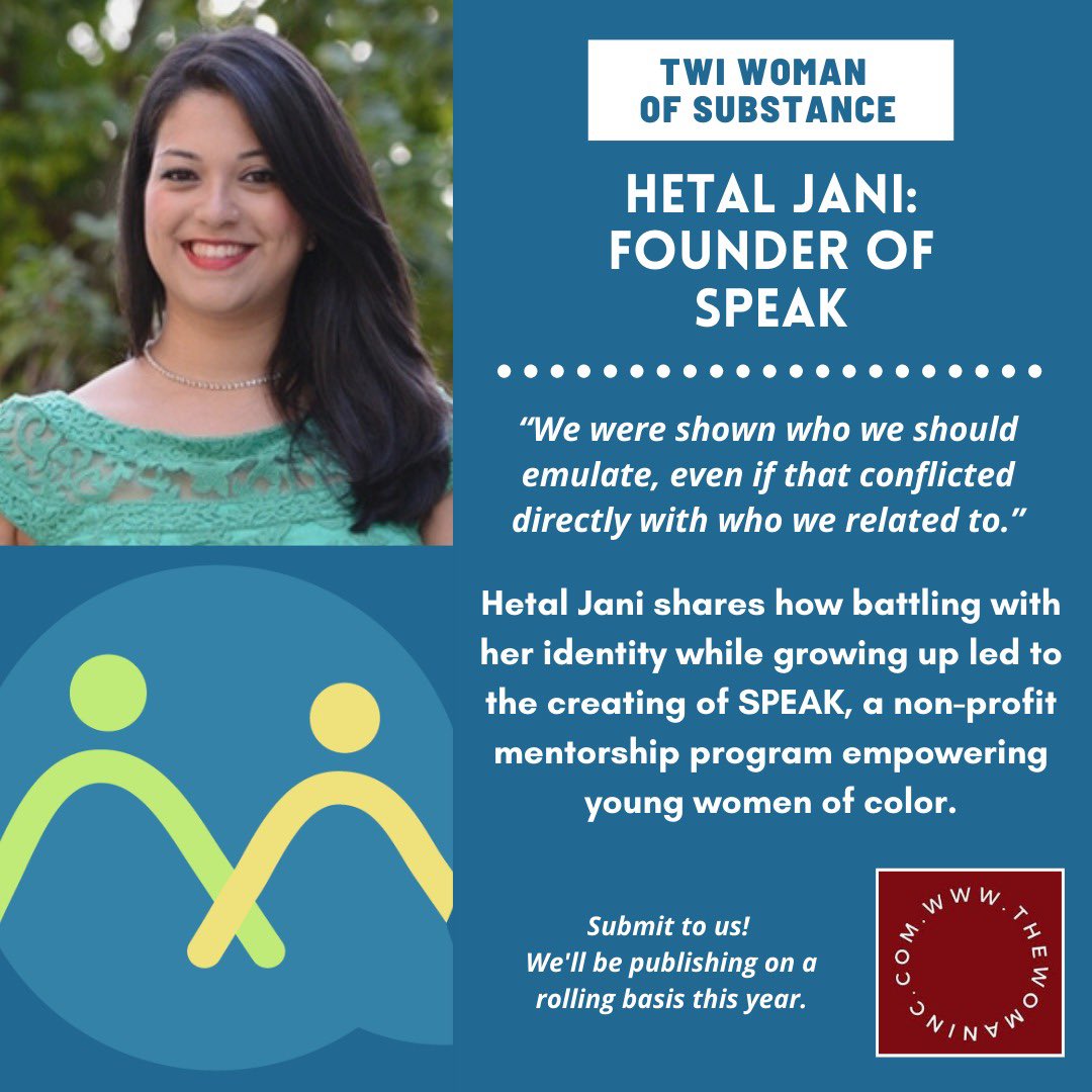 TheWomanInc1's tweet photo. "...if I wanted to break free of these gender expectations and really be who I wanted to be, I had to surround myself with people who had already done that self-reflection...” - Hetal Jani, founding executive director of SPEAK, a non-profit mentorship program.
#thewomaninc https://t.co/gHjcJbxcIa