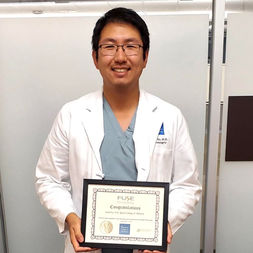 #Congratulations to Dr. David Xu &amp; BCM for successfully completing their first site case in the #FUSEstudy! The #FUSEstudy is designed to demonstrate the superiority of CCF over traditional #ACDF in patients at #highrisk for #nonunion or revisions. #clinicaltrials
