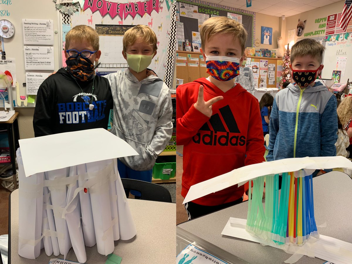 MrsGreen2nd's tweet photo. Their smiling eyes say it all!! I’m so proud of these junior engineers. 👷🏼♀️👷🏼♂️And I’m ESPECIALLY proud of their teamwork, determination, & how they reflected on their bridge designs. We tested 8 spectacular bridges today!! 🌉 @BeckElem @NISDScience #becktrueblue https://t.co/AQwbrwByA9