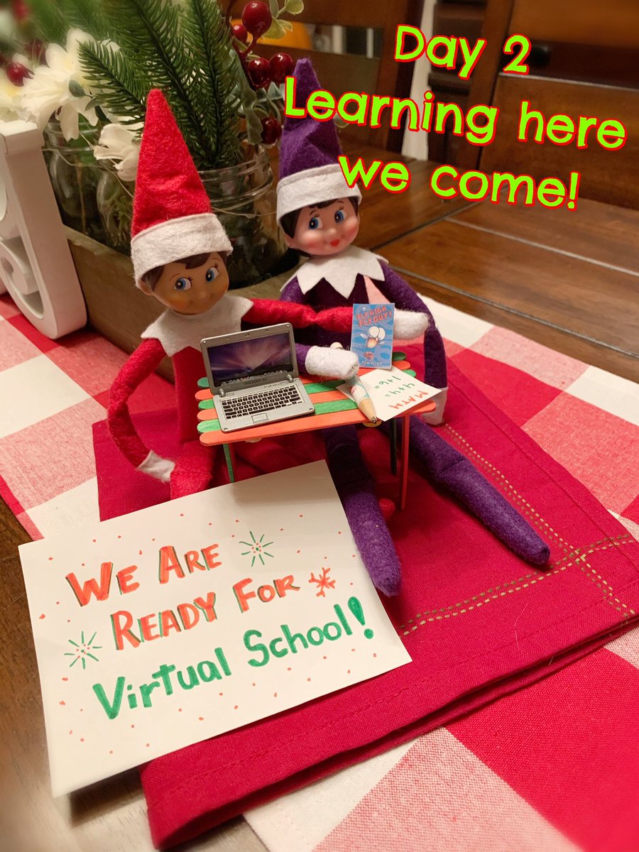 NoliSmom's tweet photo. Our elves are joining in on the virtual learning today.
#DistanceLearning @HaymarketCubs @jocelynsv #hmesfirsties https://t.co/U04vD2Zl0i