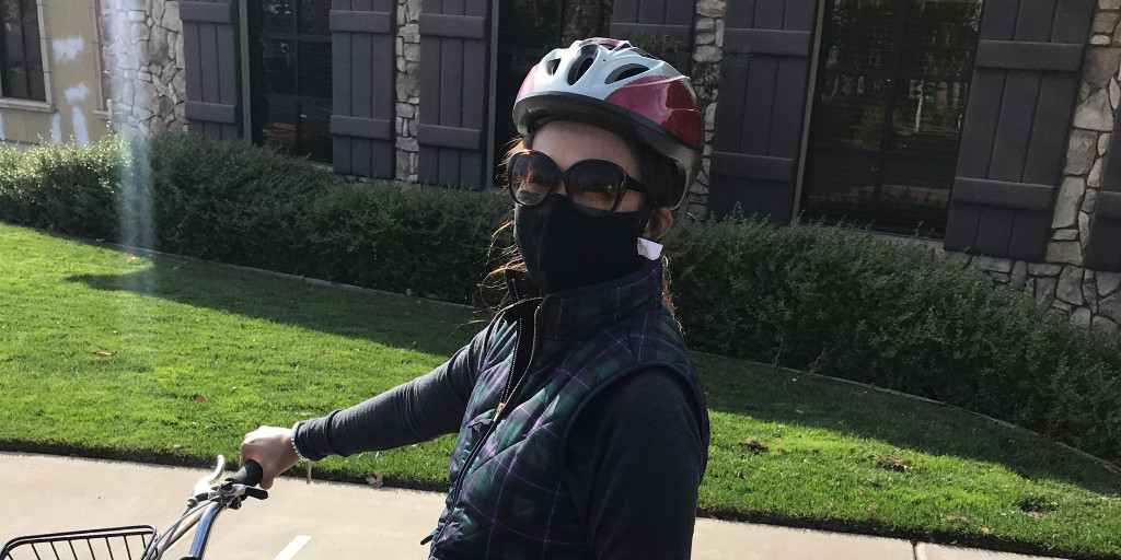 #BetteronBikes cyclist Ofelia Alcantara always totes essential gear when she’s out on a ride, including her mask! #AgeFriendlySac #BetteronBikes #BikesForAll #AllAgesBiking #BikingForAllAges #CyclingWithoutAge @AARPCA