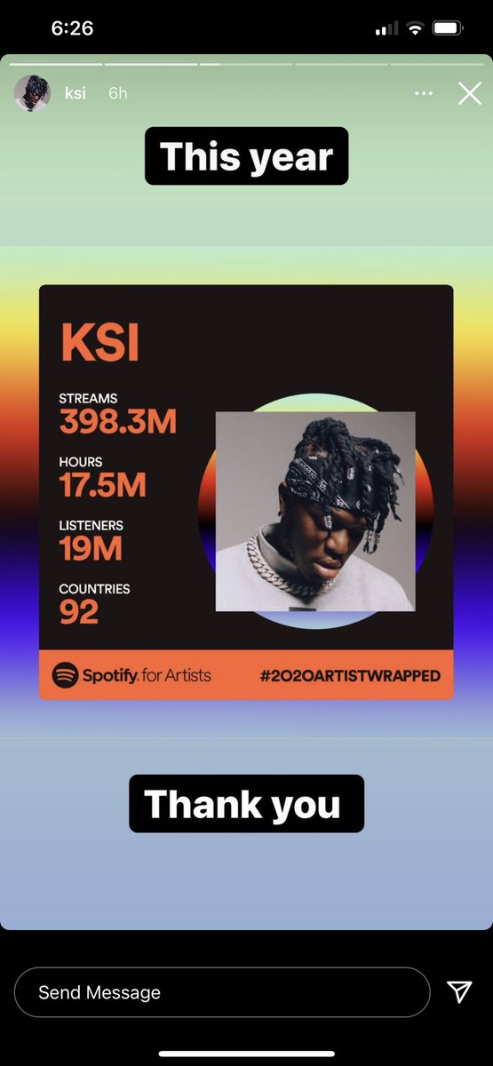 KEEMSTAR's tweet photo. KSI 2019 - 96m 

KSI 2020 - 398m 

Congrats that’s insane @KSI !! https://t.co/rhY256fzCk