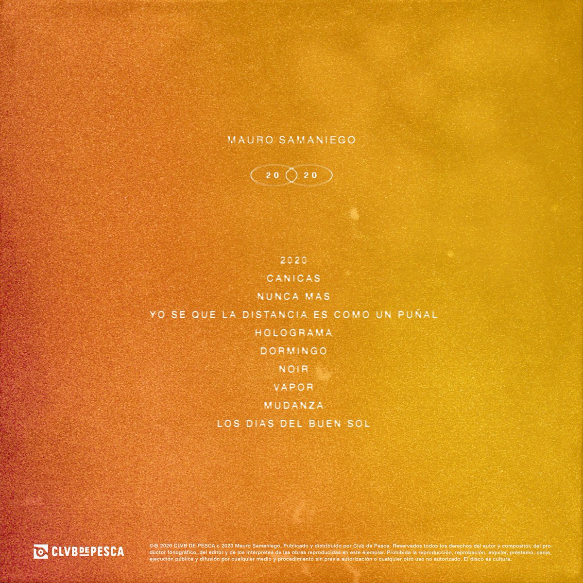Clvb De Pesca Records (@clvbdepesca) on Twitter photo Finalmente, ya está aquí "2020" el primer álbum lanzado por <a href="/clvbdepesca/">Clvb De Pesca Records</a> . El disco de <a href="/mauro_smaniego/">Mauro Samaniego</a> grabado en confinamiento, ¡Disfruten! 💿🎣🐟 Finalmente, ya está aquí "2020" el primer álbum lanzado por <a href="/clvbdepesca/">Clvb De Pesca Records</a> . El disco de <a href="/mauro_smaniego/">Mauro Samaniego</a> grabado en confinamiento, ¡Disfruten! 💿🎣🐟
