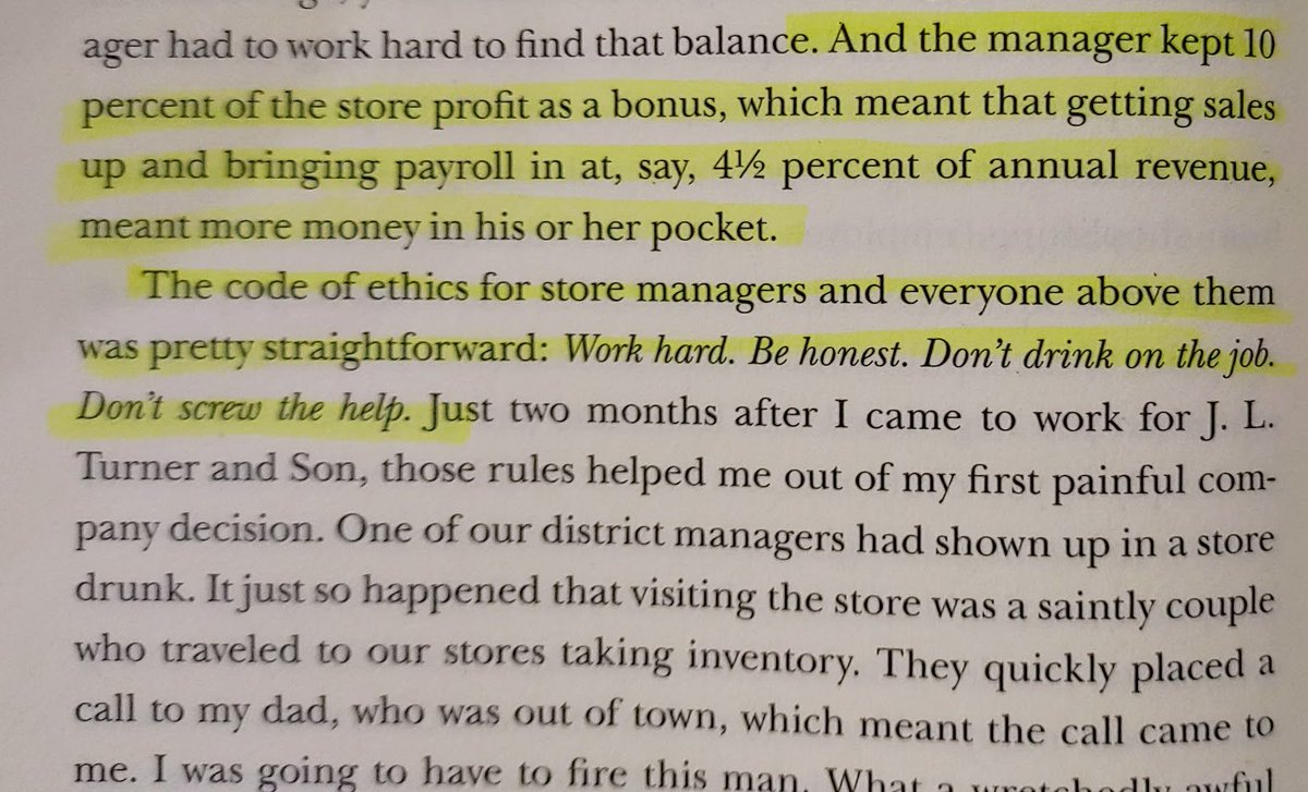 11/ Ha, speaking of simple loved this color on incentivizing managers w/ a profit sharing program and their code of ethics for store managers and employees.