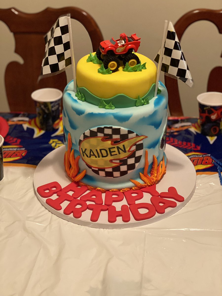 And boom some how my baby is 3 years old. Where did the time go?!?! #blazeandthemonstermachines #3goingon13 #Kaiden
