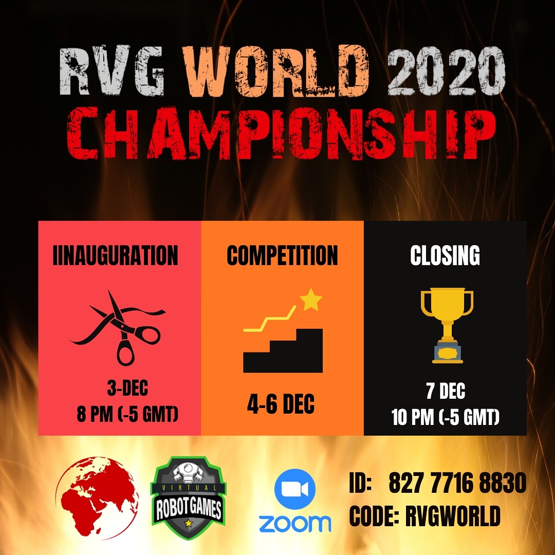 RobotVirtualgam's tweet image. No pierdas la oportunidad de participar en la  OLIMPIADA RVG WORLD 2020 CHAMPIONSHIP.
INAGURACION 3-DIC-8PM (-5GMT)
modo virtual.
@BoeingSpace @PADForg @Dell
@stemdotorg @MiCulturaPma
@MeducaPma @PrimeraDamaPma
@SERTVPANAMA @Cobrepanama
@Ford_CA
@Cobre_Panama