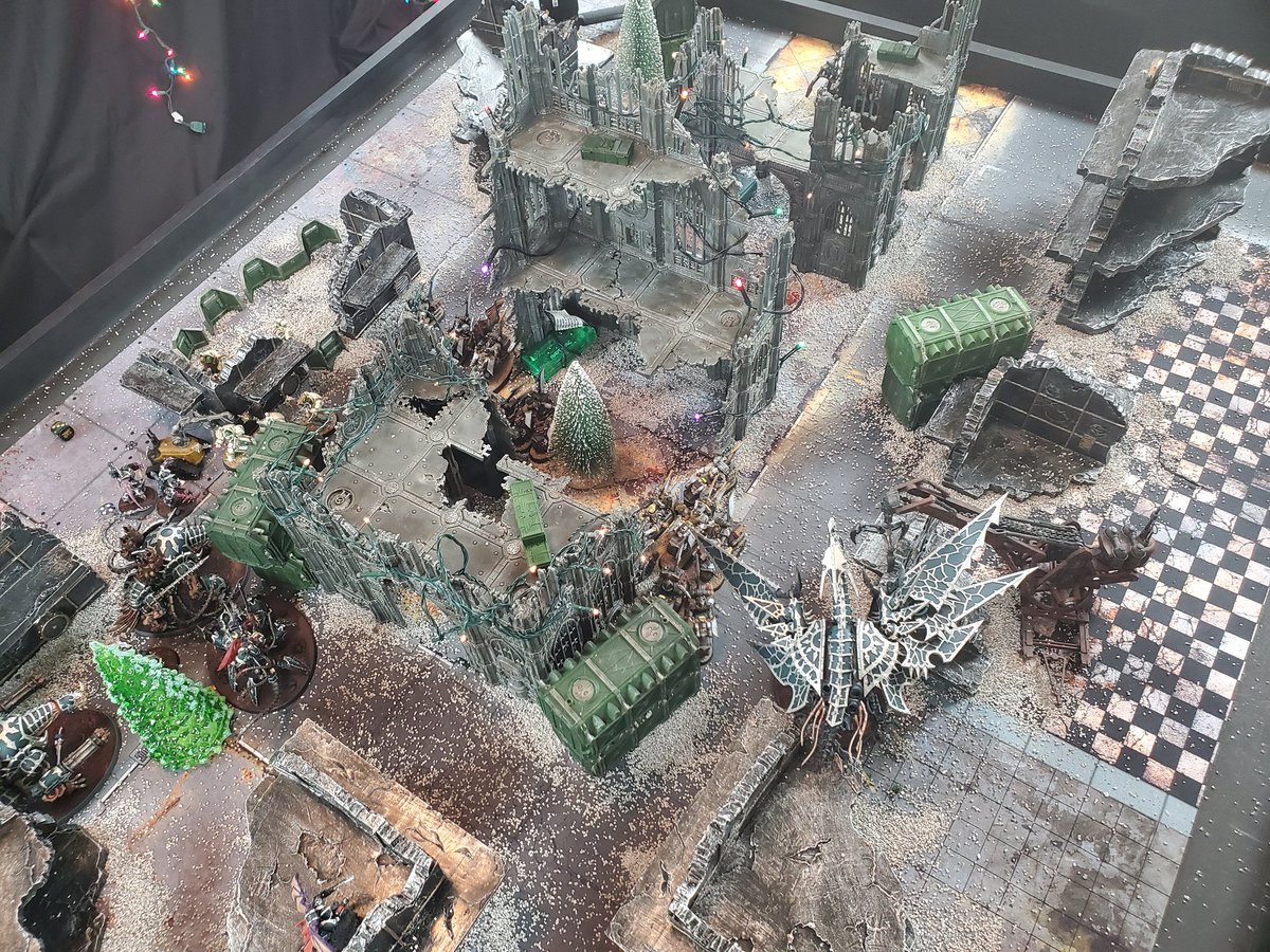 TabletopShenan1's tweet photo. Something to look forward to this holiday season. Our special holiday battle report! Here's a little sneak peak! #WarhammerCommunity #warhammer40k #darkangels https://t.co/Ns44S67az6