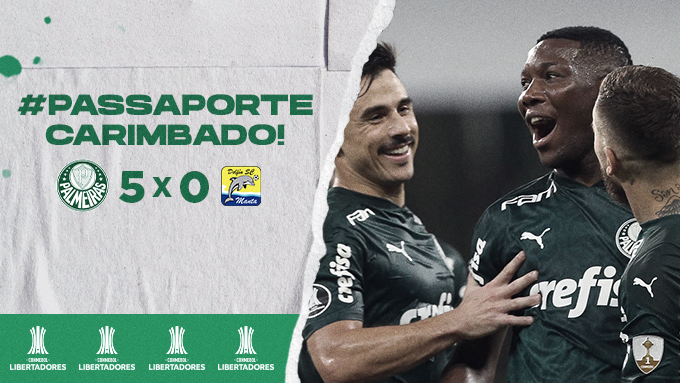 Palmeiras's tweet photo. ℂ𝕃𝔸𝕊𝕊𝕀𝔽𝕀ℂ𝔸𝔻𝕆𝕊! ✅

Mais uma goleada e #PassaporteCarimbado para as quartas da @LibertadoresBR! 💪🐷

#AvantiPalestra #PALxDLF
#AlmaECoração https://t.co/baZlSO6cxO