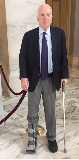 DailyTruthRpt's tweet photo. McCain boot on right foot https://t.co/InKNucyk7Z