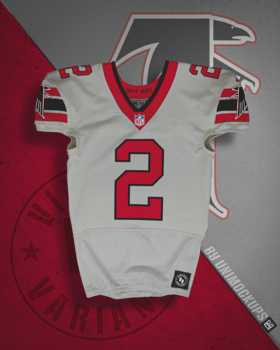  #VintageVariants 2/32:  @AtlantaFalcons taps on a jersey worn by  @DeionSanders and is essentially a  #ReverseRetro with a grey/silver base. Really love that old bird logo and this would be a great opportunity to bring back the red helmet.The Buffalo Bills will be next.