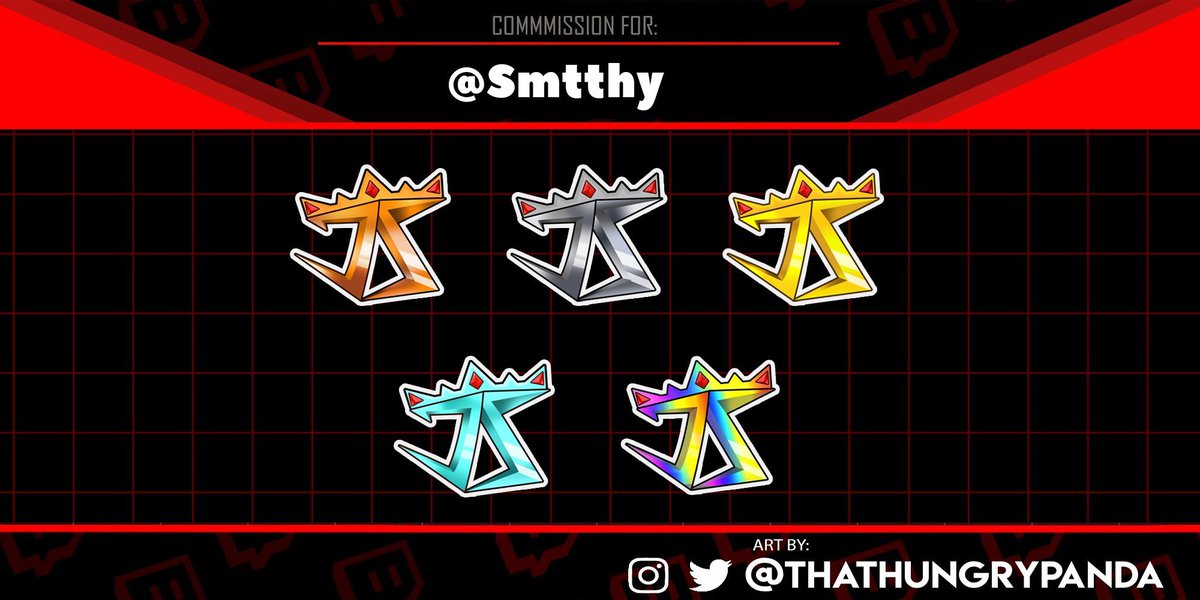 Smtthy's tweet image. Just got SUB BADGES made!! Things are getting spicy around here 🌶 🥵👀  Thanks too @thathungrypanda for making this happen (Twitch.tv/JSmtth)
