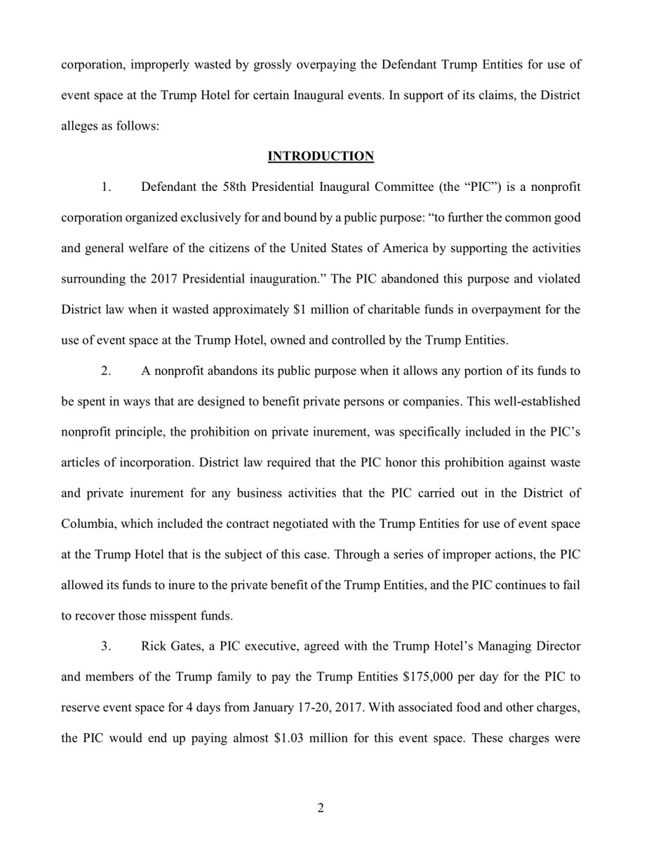 FTR back in late January 2020  @AGKarlRacine sued the Trump Inauguration on Nov 17th Tom Barrack was also deposed  https://oag.dc.gov/sites/default/files/2020-01/Trump-PIC-Complaint.pdf