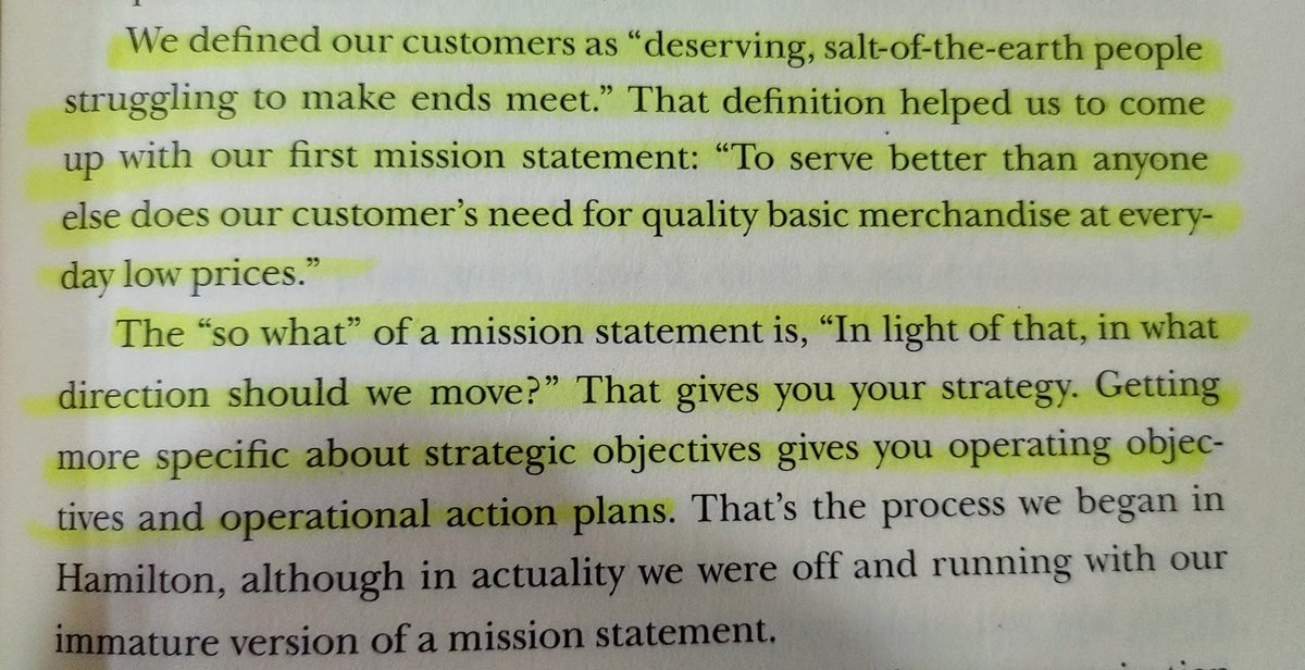 16/ Something  @TMFStoffel might appreciate: As  $DG grew larger, it first found it needed a mission statement and then, over a period of decades, consistently found they needed to refine their mission. This was a painful process, but DG realized it was needed in order to thrive.