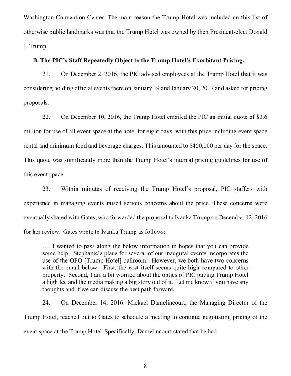 -Abusing nonprofit funds to enrich the Trump familygrossly misused its nonprofit funds to make an unfair & unjustified payment of $1.03M-Failing to seek out fair market value for event space & services rendered-nonprofit funds to throw a private partyAnd you know who helped