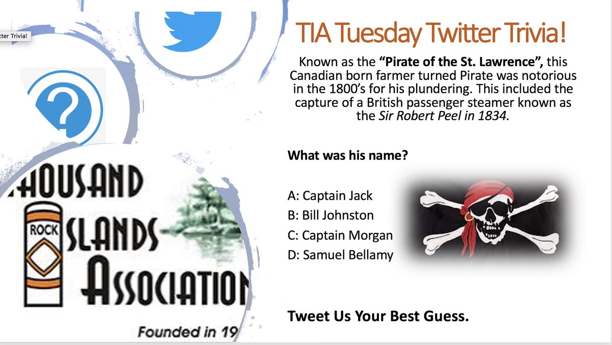 TIAssociation's tweet photo. Ahoy mateys! Here is TIA's Tuesday Twitter Trivia question for this week. A clue; it is celebrated each summer by @MeetMeAtTheBay #hiddentreasure #plundering #whisky #rum #notorious #cannons #cannonball #Alexbay #ABay #Pirates https://t.co/pYUMSOWzAj