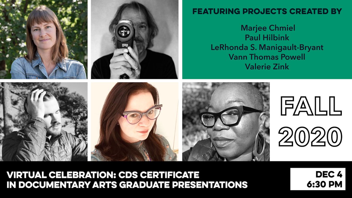 CDSDuke's tweet photo. #REMINDER: #CDSCourses will have their Fall 2020 Graduation Ceremony THIS #FRIDAY, 12/4 @ 6:30PM! Students will receive their Certificates in Documentary Arts and will be presenting their final projects. Get full details at https://t.co/woHqjJGgJo! https://t.co/VlTOssMk5l