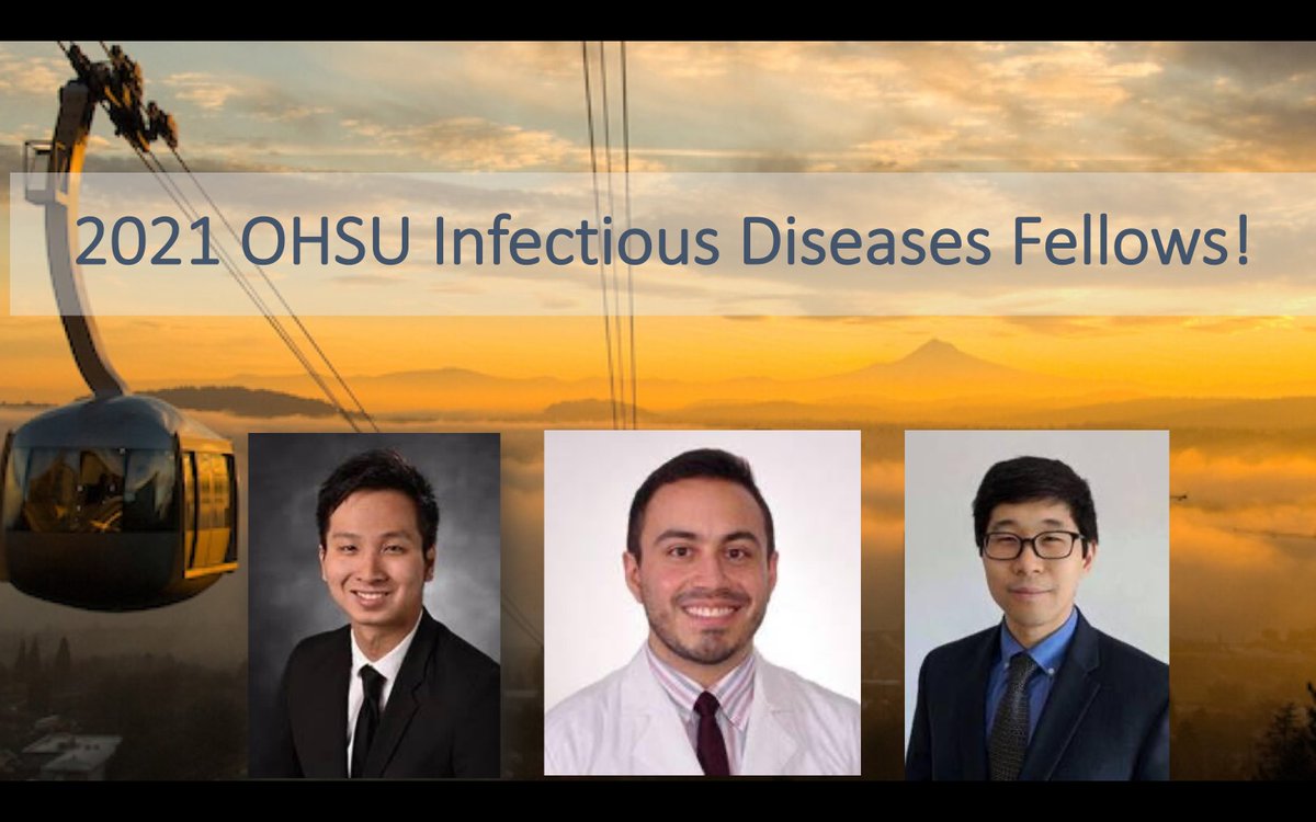 We are thrilled to announce our 2021 class of Infectious Diseases Fellows!

Dr. Tuan Nguyen (Santa Clara Valley Medical Center)
Dr. José Rivera Sarti (Geisinger Medical Center)
Dr. James Zou (Washington University in St. Louis)

We cannot wait to welcome you to PDX!