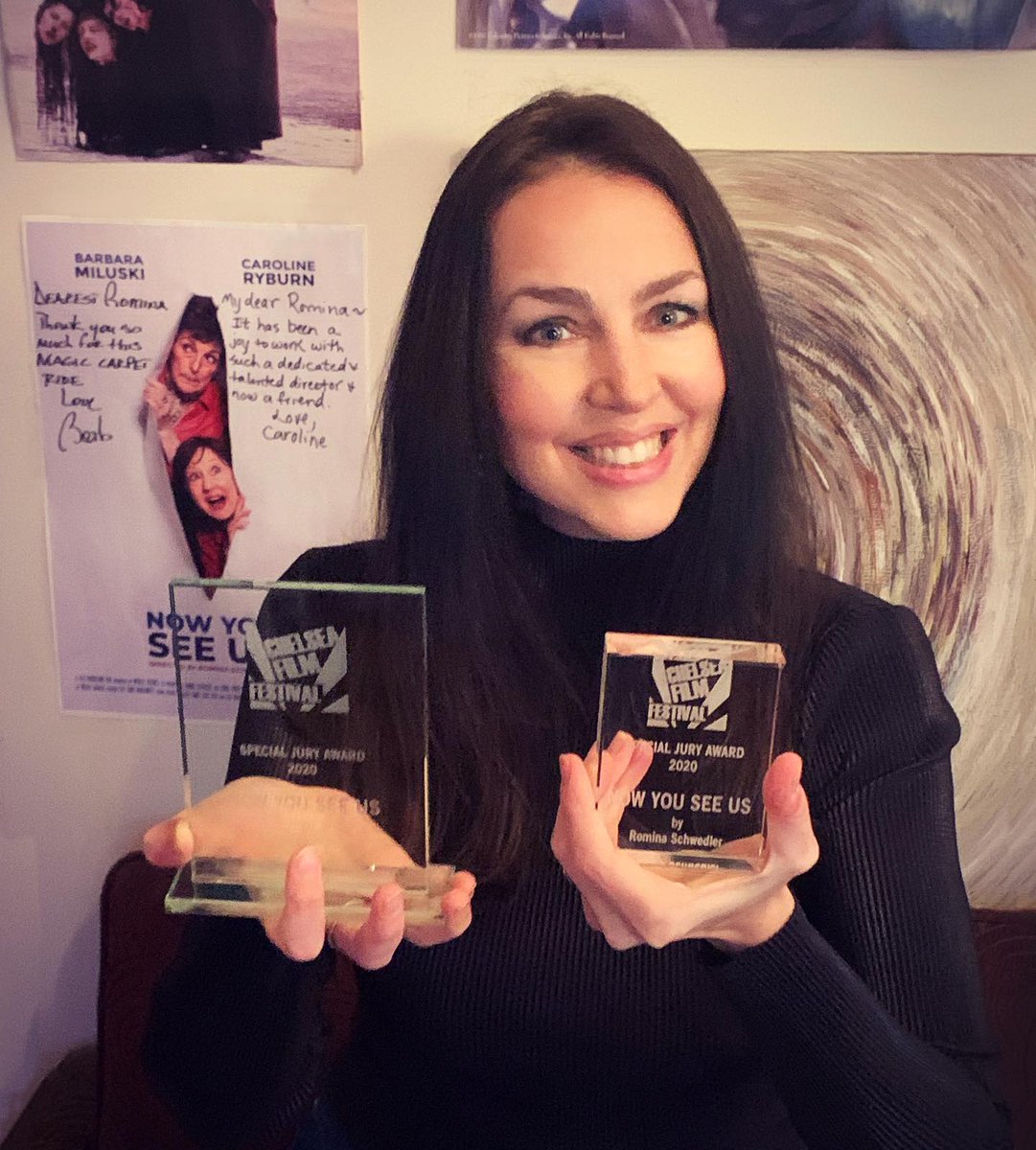 RominaSchwedler's tweet photo. Thank you so much @chelseafilm for these gorgeous crystal plaques π« It was awesome seeing you @IngridjbCFF #physicallydistantbutsociallyconnected
The @NowYouSeeUsFilm family is so honored and grateful to have been a part of #CFF2020 π¬
#nowyouseeusfilm #nowyouseeus #womeninfilm https://t.co/3UzimV0Bet