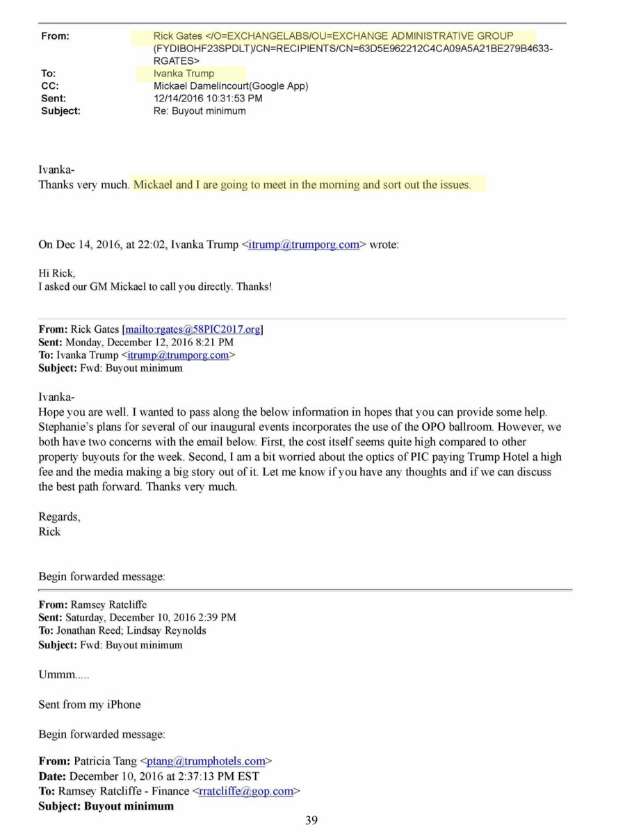 Oh SHITTLESTIX Princess  @IvankaTrump that’s right you and Rick Gates had a lot of communication and Gates explicitly stated he was concerned about the Cost & Optics because fleecing & grifting are like peas & carrots