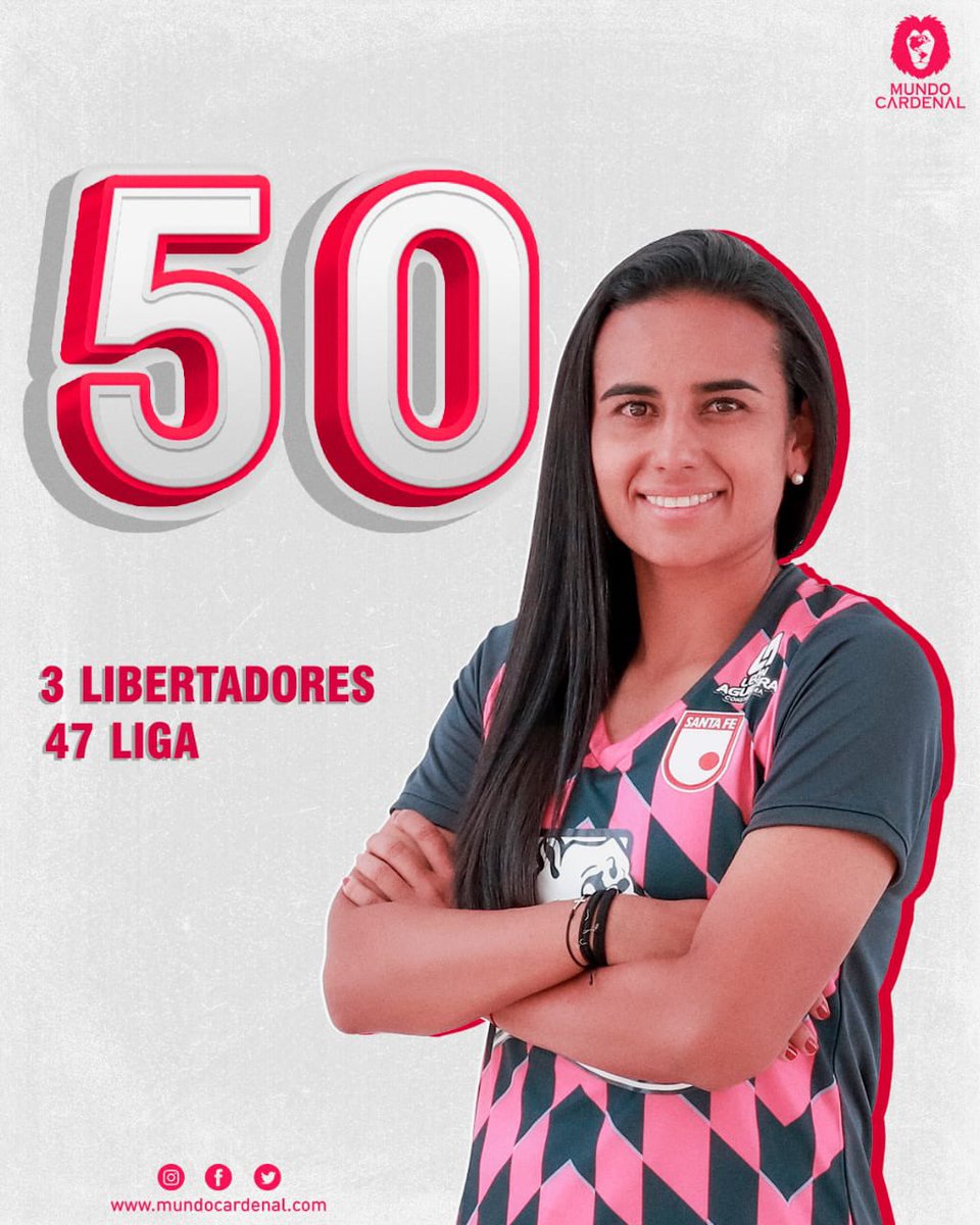 Nuestra leona Gabriela Huertas está completando los 50 partidos defendiendo los colores de Independiente Santa Fe. 

🇲🇨 ¡Gigante Gabriela, gracias por tanta entrega y amor por la camiseta!