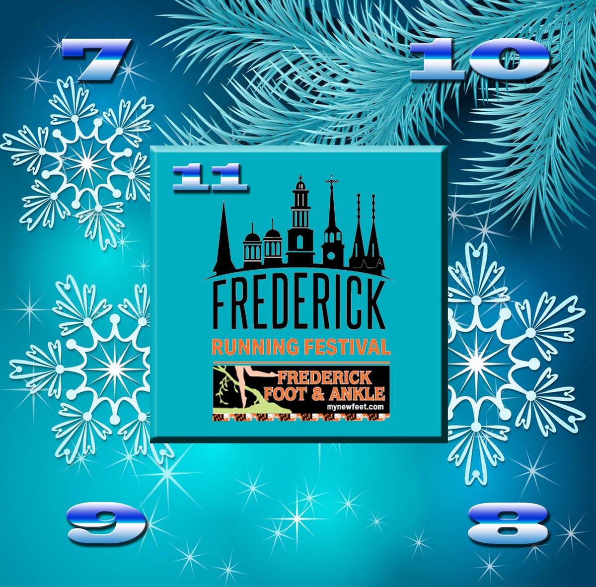 RunFrederick's tweet image. We’re going to reveal our 2021 Finisher’s medal with this fun digital advent calendar! Check-in daily Dec. 7-11 as we open another door at 8 pm to display next year’s bling! If you participated in this race virtually in 2020, you received a $15 off registration code for 2021.