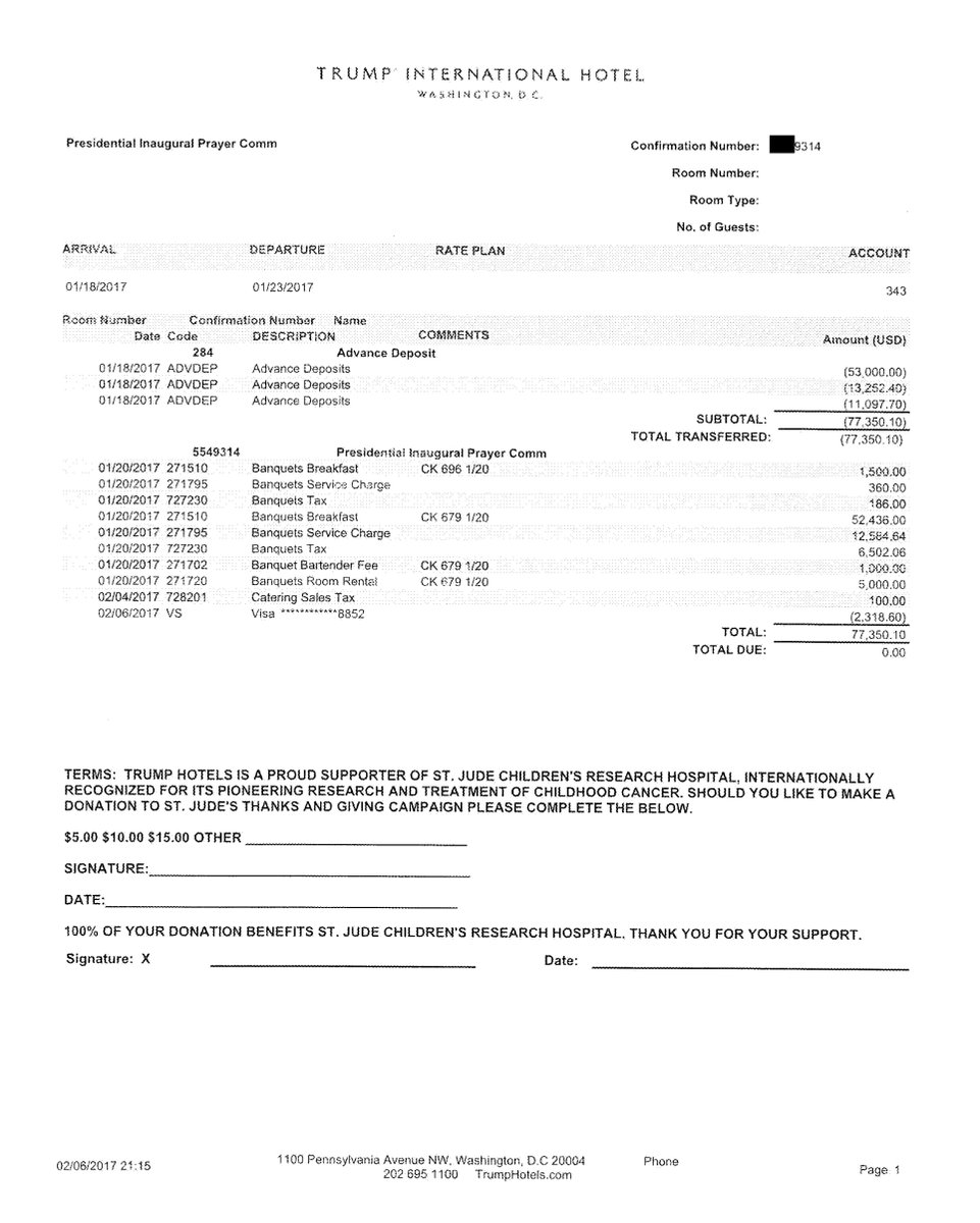 So we know based on contemporaneous emails Jan 2, 2017 then how on earth did  @TrumpDC score so many contracts?because I’m only 78 pages into the 240+ supporting documents from the DC AG’s Office but this is nuts