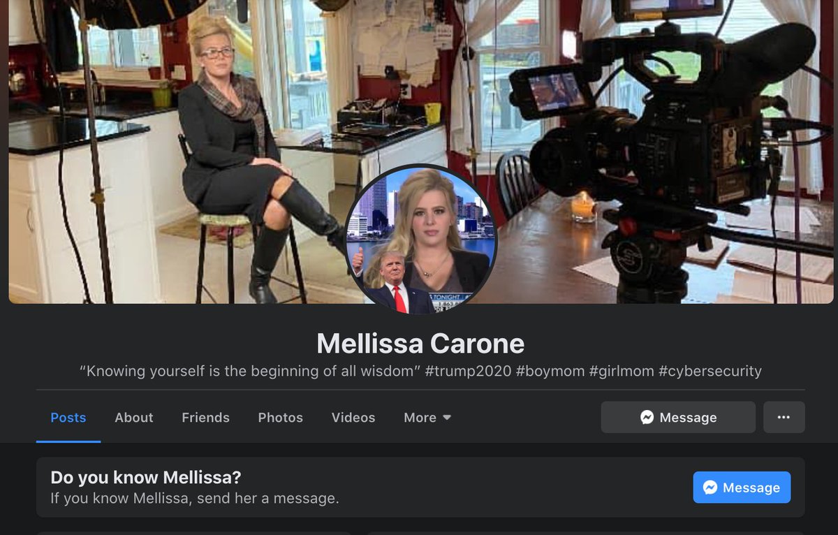 Melissa Carone did not have to get rid of her social media  https://www.facebook.com/1hAtHack 