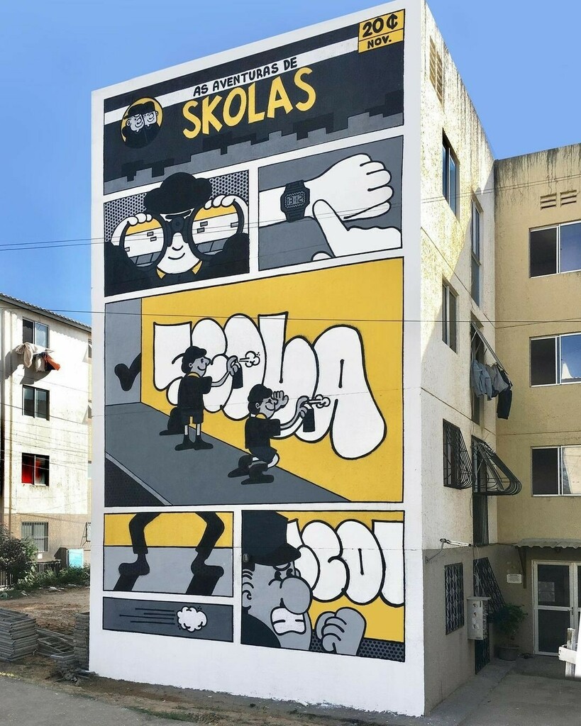 Bombing Science on X: The adventures of..⁠ ⁠ SCOLA⁠ ⁠ @_skola⁠ ⁠ #graffiti  #graff #scola #skola #mural #graffitistyle #instagraffiti #graffitiporn ⁠