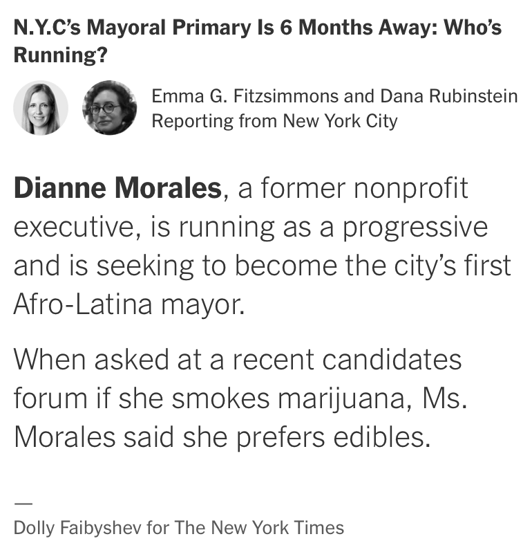 Today,  @NYTimes, chose to make that the focus of one of the three sentences they wrote about my candidacy. The only time they have written anything about me beyond naming me.