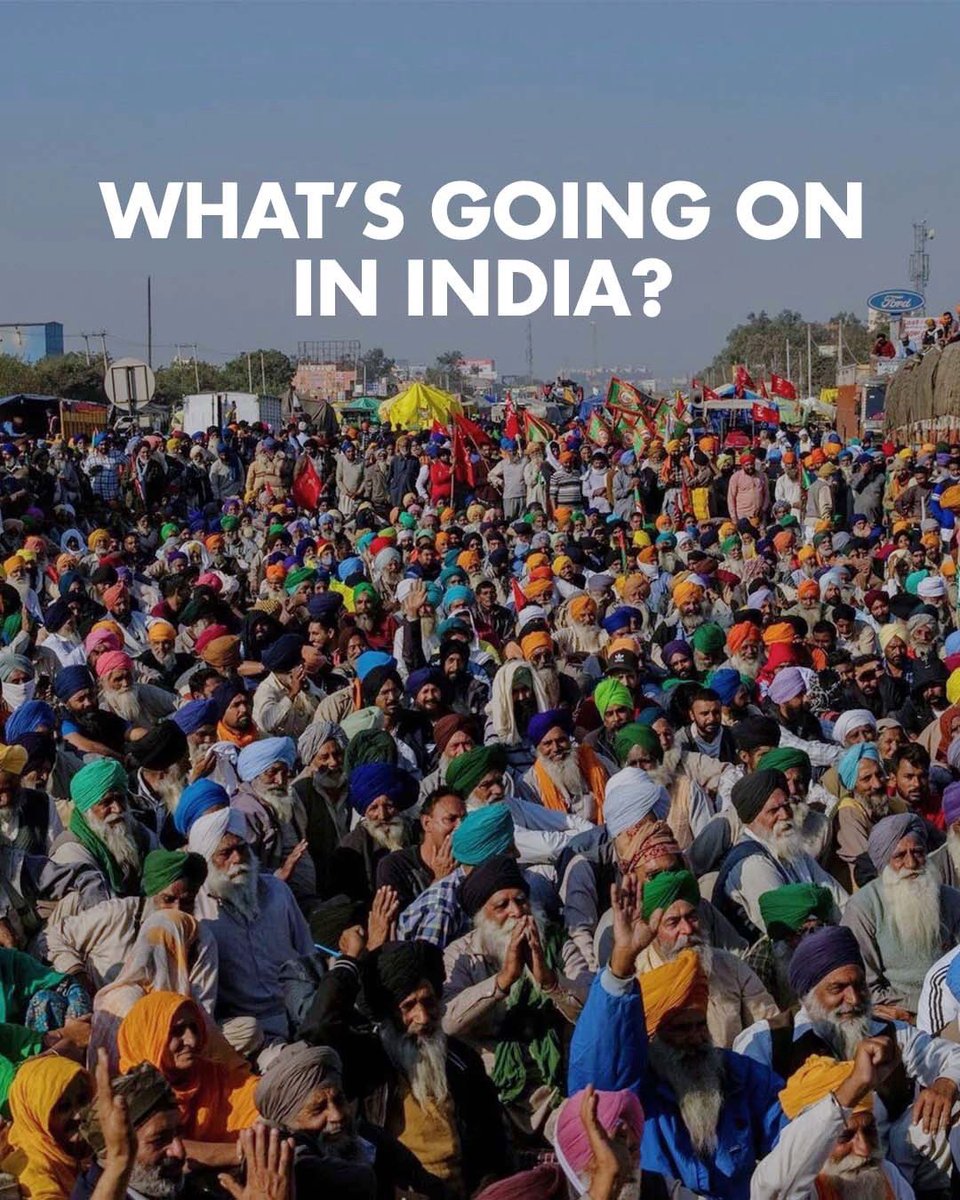 Millions of Indian farmers are marching towards Delhi demanding that the Indian government abolish 3 new farming and deregulation laws that could jeopardize the livelihoods of farmers across India. Here’s what you need to know.  #dillichalo  #farmerprotest (1/3)