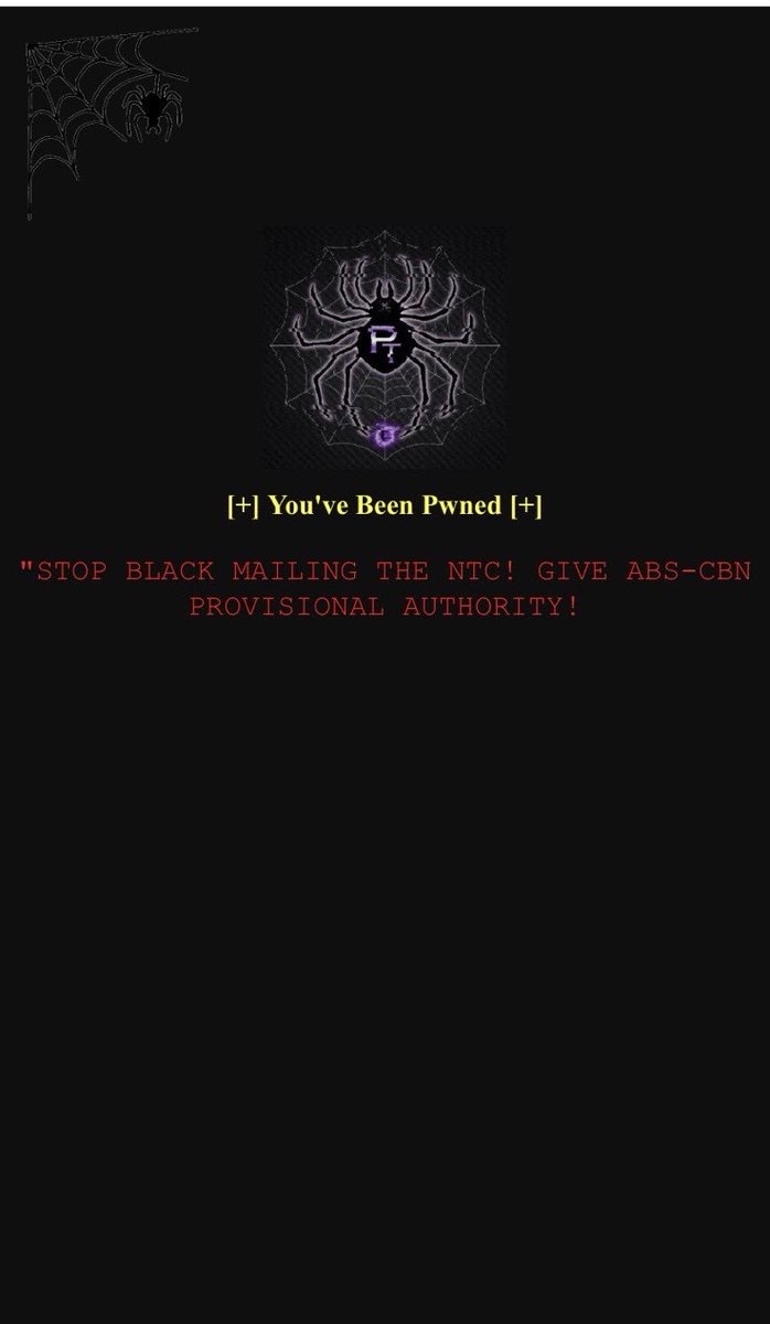mikenavallo's tweet photo. Office of the Solicitor General confirms hacking of its career portal on its website on Dec 1. Says several files were uploaded by Phantom Troupe which led to OSG website displaying the message: “Stop blackmailing the NTC! Give ABS-CBN provisional authority.” https://t.co/i6cFvsDUso