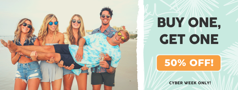 One for you, one for your crew! This #cyberweek ONLY, hook up the whole crew this holiday with buy one get one 50% off new arrivals. Ends Friday 12/4. #woodroze #cyberweeksale #outrunthesun