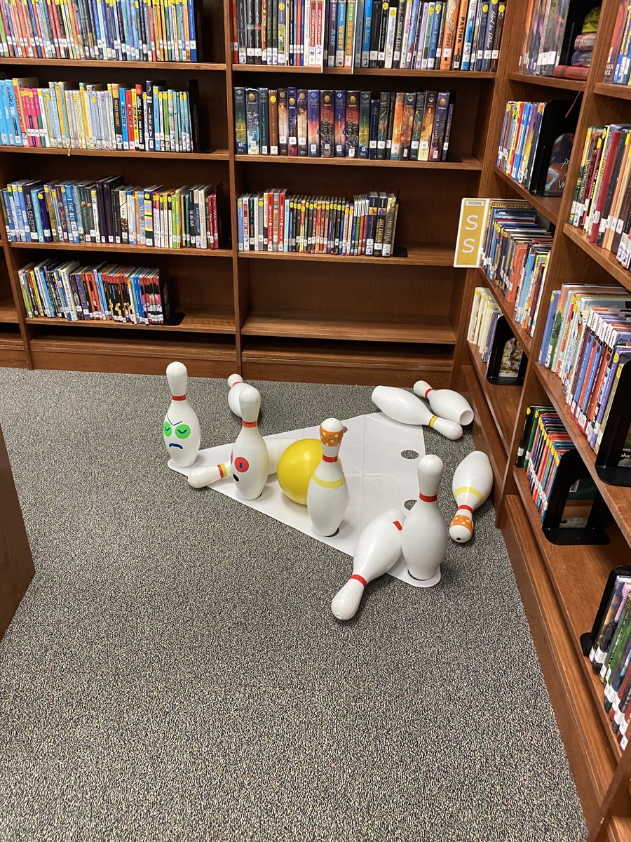 MrsG_Librarian's tweet photo. Today was Library Bowling! We had early release today and Special areas does recess duty. The kids loved it! I now know why I am not a PE coach! https://t.co/9UpO3hAwoL