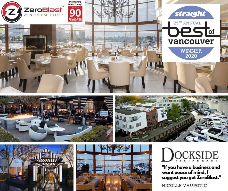 GetZeroBlast's tweet photo. ZeroBlast just finished protecting one of Vancouver's bucket list restaurants, The Dockside Restaurant on Granville Island.  Congratulations @eatdockside for winning @GeogiaStraight best patio 9 years in a row!  https://t.co/fJg8BVS0JU 90 Day Surface Protection. https://t.co/mMH62LGtLC