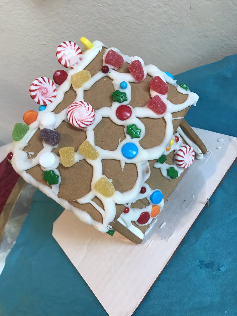 HierMartina's tweet photo. Decorated our Gingerbreadhouse today. So much fun 🤩. I am not sure, if the little ones decorated or ate more though 😋. 
#HolidaySeason #Christmas #gingerbreadhouse #fun #familytime #momlife #grateful #qualitytime #love #lotsofsweets https://t.co/2kCcgfIAm8