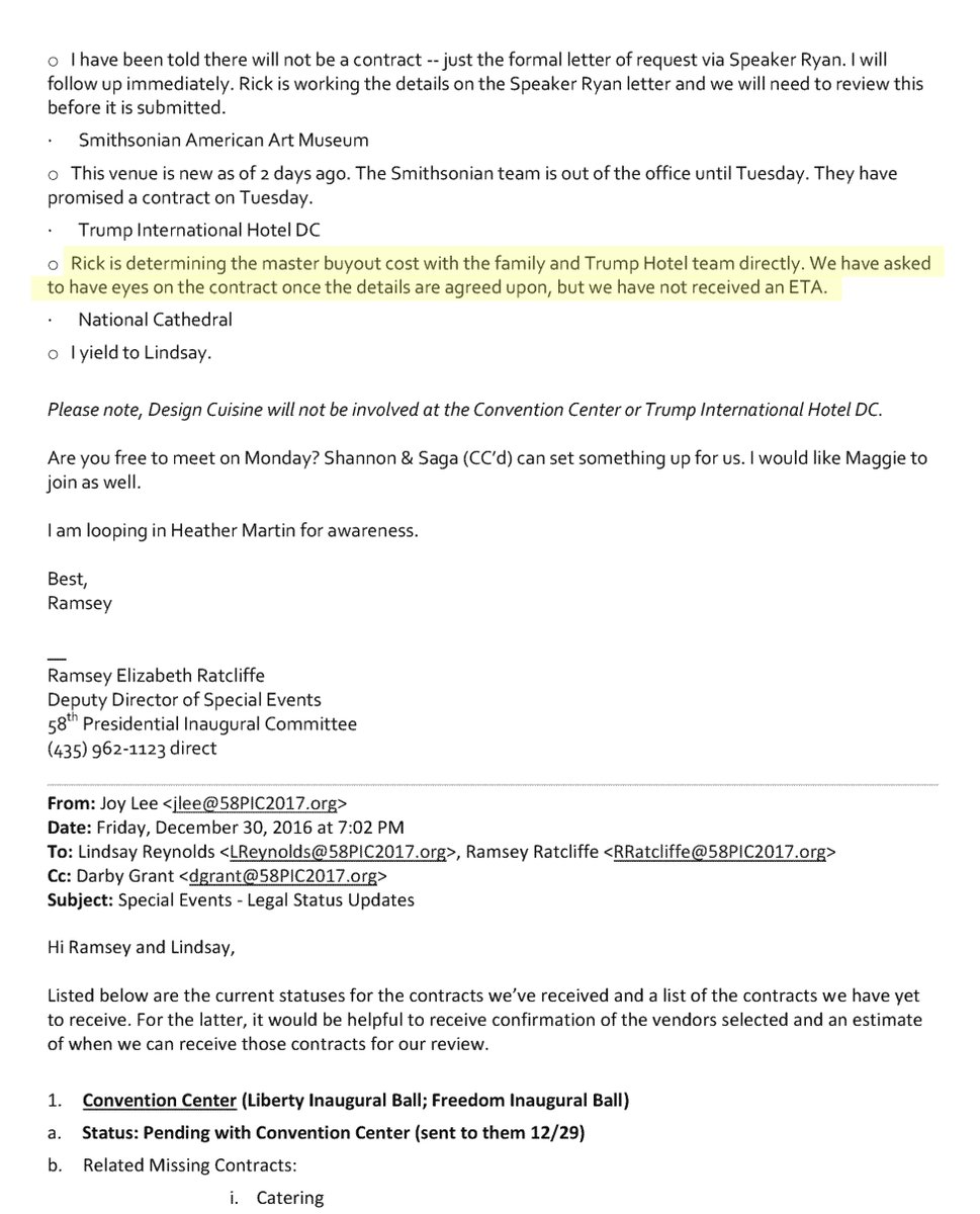 “amounted to $450,000 per day for the space...quote was significantly more than the Trump Hotel’s internal pricing guidelines for use of this event space”competing hotels quoted $55K to $79K ergo  @TrumpDC quote was insanely high Dec 30, 2019 https://drive.google.com/file/d/1aaWGcvzBSQeRuALFX9U7n_ipJR9BFaJD/view?usp=drivesdk